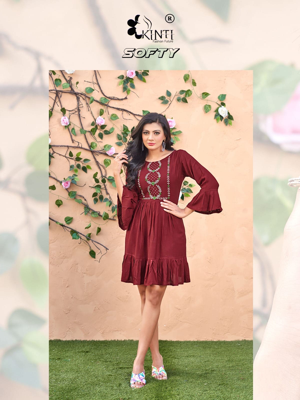 Softy By Kinti 01-08 Embroidery kurtis Catalog